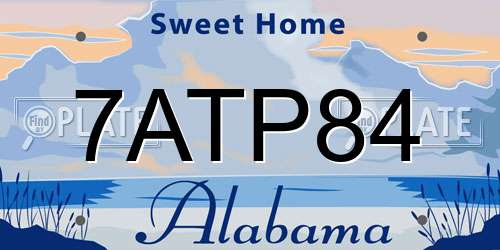 7ATP84 Alabama License Plate
