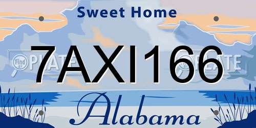 7AXI166 Alabama License Plate