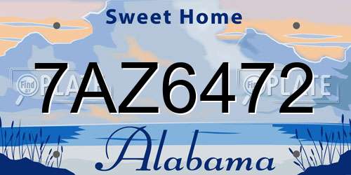 7AZ6472 Alabama License Plate