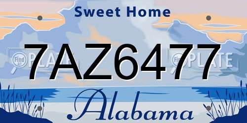 7AZ6477 Alabama License Plate