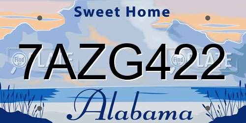 7AZG422 Alabama License Plate