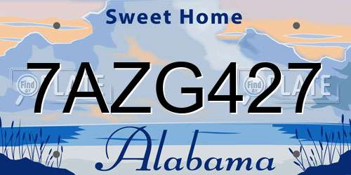 7AZG427 Alabama License Plate