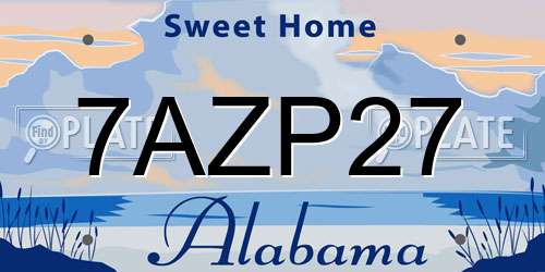 7AZP27 Alabama License Plate