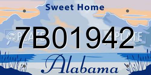7B01942 Alabama License Plate
