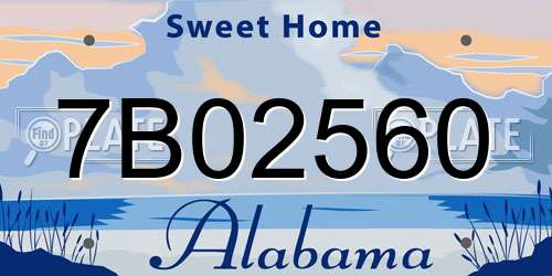 7B02560 Alabama License Plate