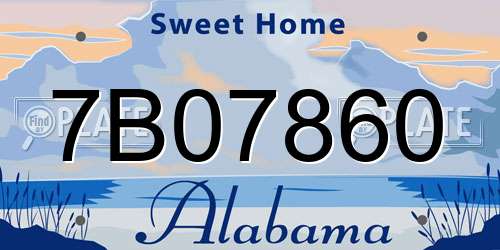 7B07860 Alabama License Plate