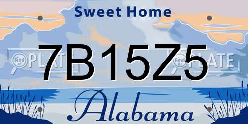 7B15Z5 Alabama License Plate
