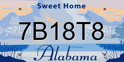 7B18T8 Alabama License Plate