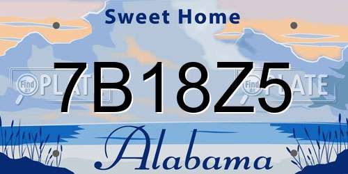 7B18Z5 Alabama License Plate