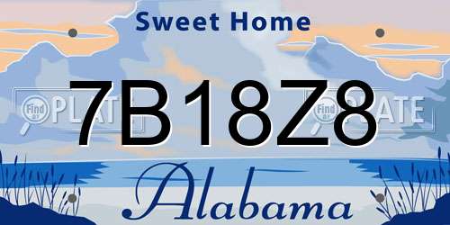 7B18Z8 Alabama License Plate