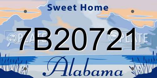 7B20721 Alabama License Plate