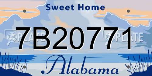 7B20771 Alabama License Plate