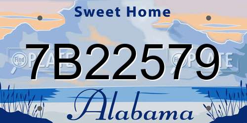 7B22579 Alabama License Plate