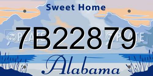 7B22879 Alabama License Plate