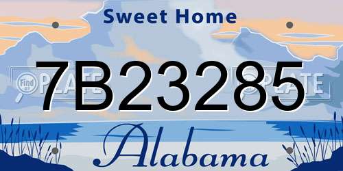 7B23285 Alabama License Plate
