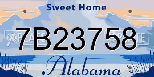 7B23758 Alabama License Plate