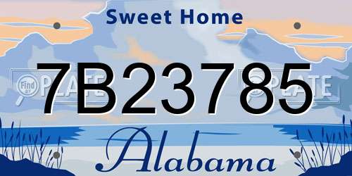 7B23785 Alabama License Plate