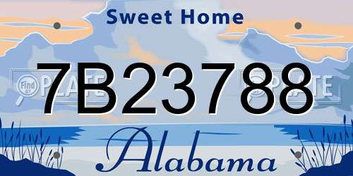 7B23788 Alabama License Plate