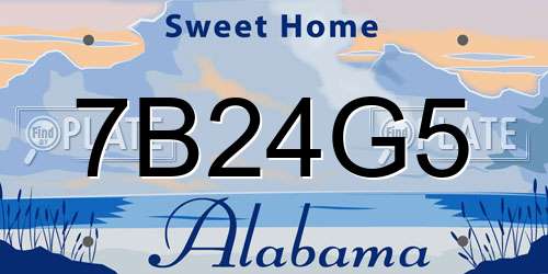 7B24G5 Alabama License Plate