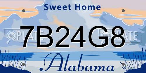 7B24G8 Alabama License Plate
