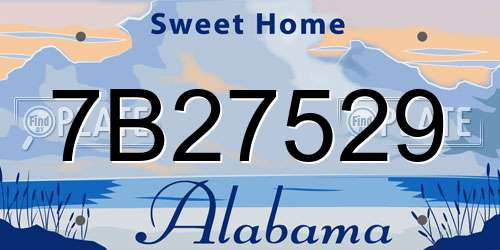 7B27529 Alabama License Plate