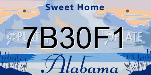 7B30F1 Alabama License Plate
