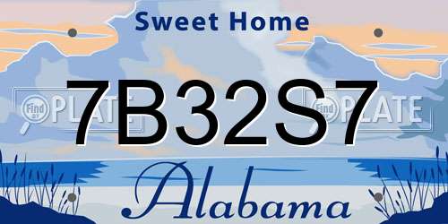 7B32S7 Alabama License Plate