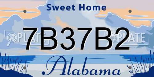 7B37B2 Alabama License Plate