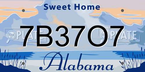 7B37O7 Alabama License Plate