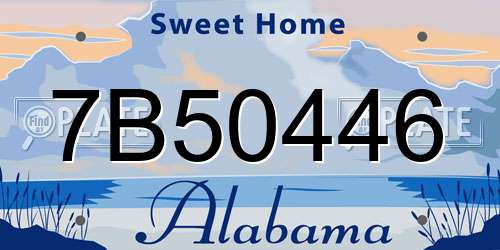 7B50446 Alabama License Plate