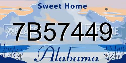 7B57449 Alabama License Plate