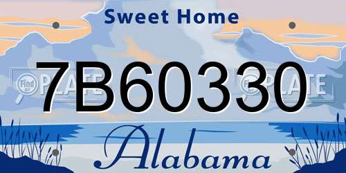 7B60330 Alabama License Plate
