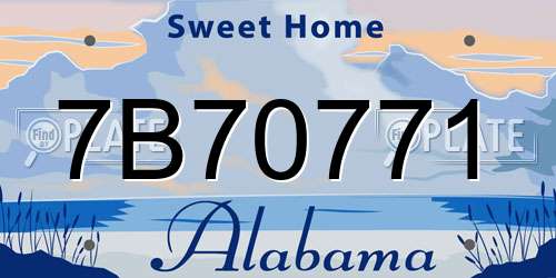 7B70771 Alabama License Plate