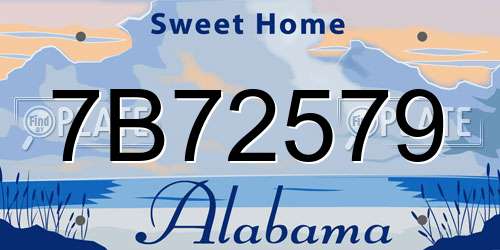 7B72579 Alabama License Plate