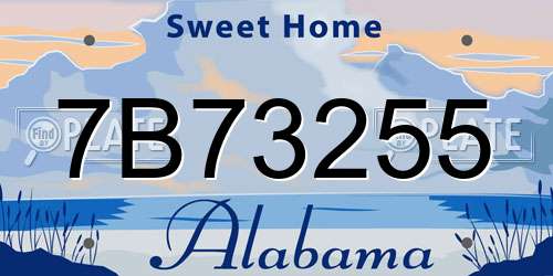 7B73255 Alabama License Plate