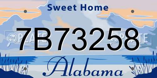 7B73258 Alabama License Plate
