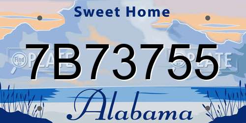 7B73755 Alabama License Plate