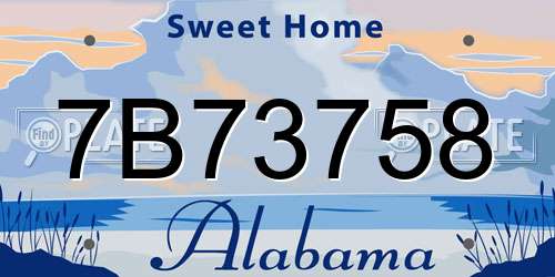 7B73758 Alabama License Plate