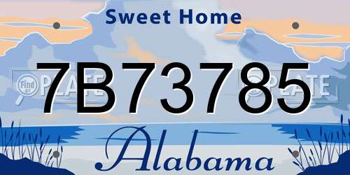 7B73785 Alabama License Plate