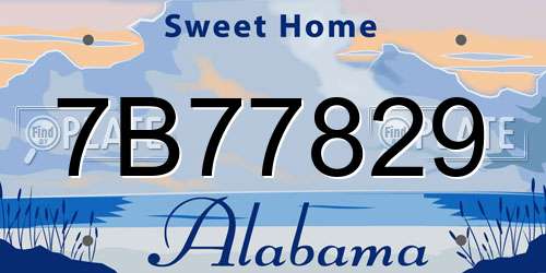 7B77829 Alabama License Plate