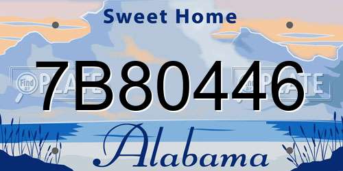 7B80446 Alabama License Plate