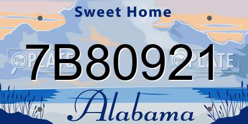 7B80921 Alabama License Plate