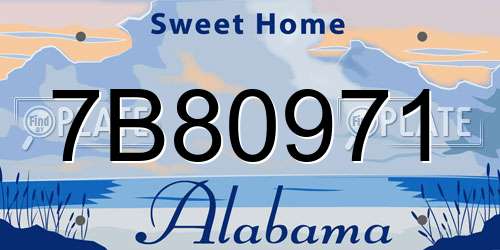 7B80971 Alabama License Plate