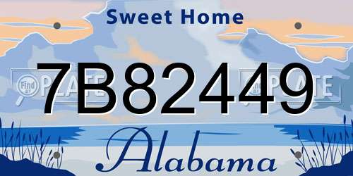 7B82449 Alabama License Plate