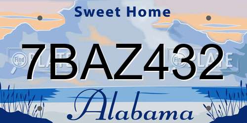 7BAZ432 Alabama License Plate