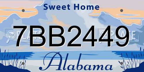 7BB2449 Alabama License Plate