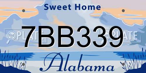 7BB339 Alabama License Plate