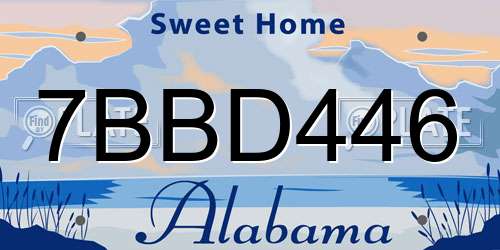 7BBD446 Alabama License Plate