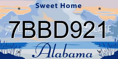 7BBD921 Alabama License Plate
