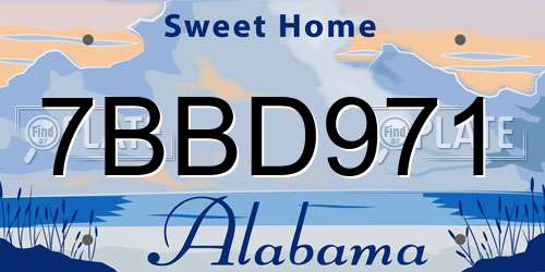 7BBD971 Alabama License Plate